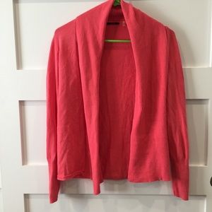 Tahari small coral cardigan sweater cotton small